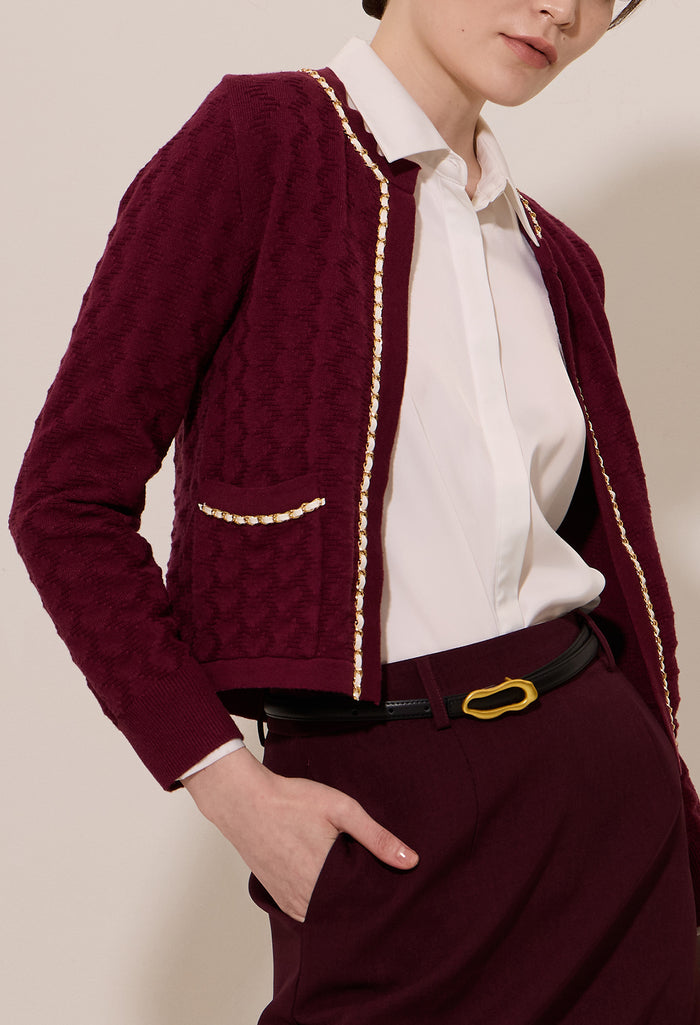 Faux Chained Knitted Jacket