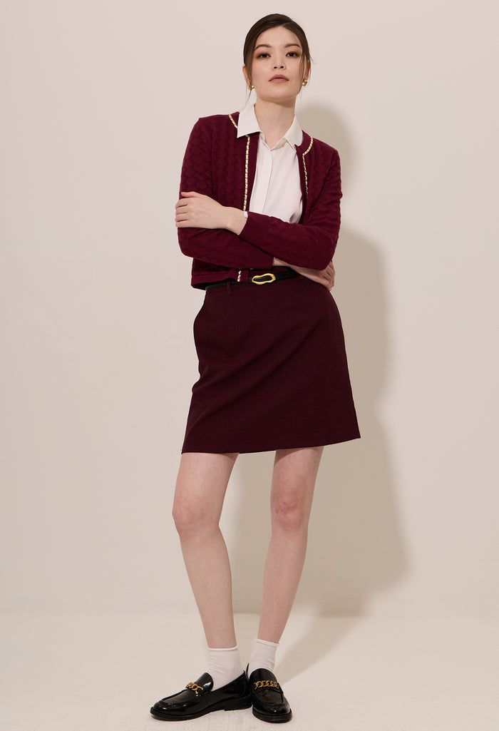 Faux Chained Knitted Jacket