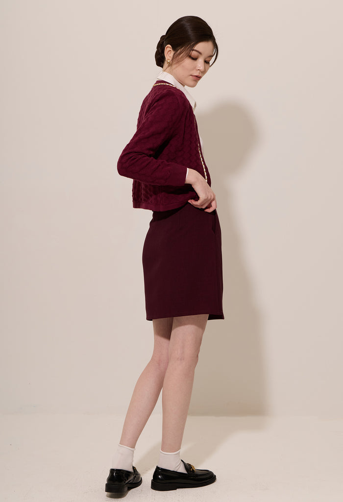 Faux Chained Knitted Jacket
