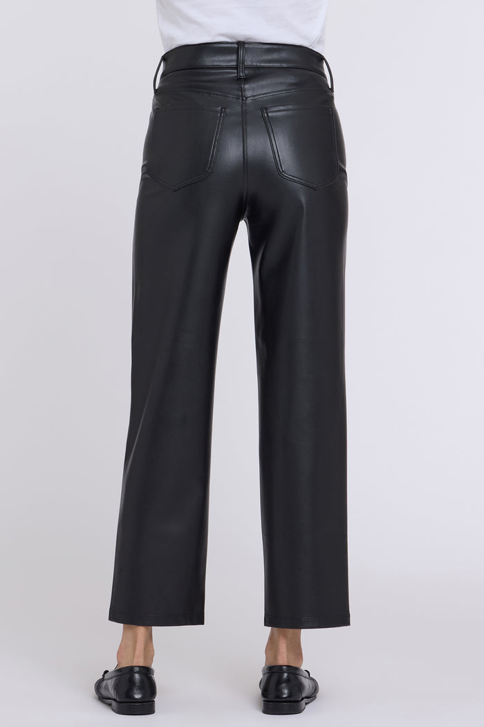 Faux Leather Kasey Stovepipe Pants - Black
