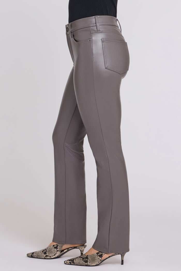 Faux Leather Marilyn Straight Pants - Falcon