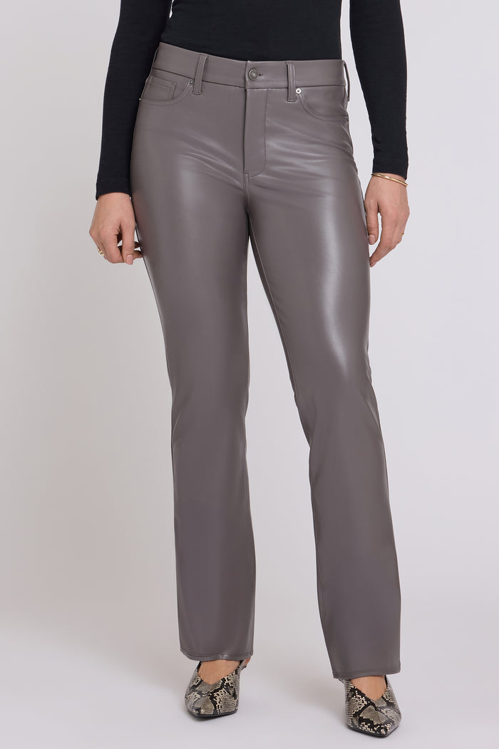 Faux Leather Marilyn Straight Pants - Falcon