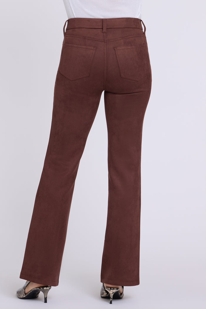Faux Suede Brooklyn Bootcut Pants - Chocolate Fondant