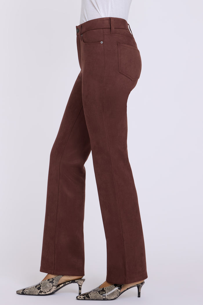 Faux Suede Brooklyn Bootcut Pants - Chocolate Fondant