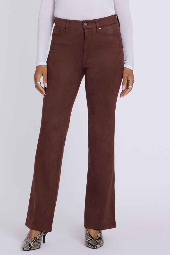 Faux Suede Brooklyn Bootcut Pants - Chocolate Fondant