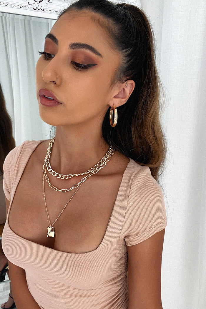 Fendie Hoop Earrings - Gold