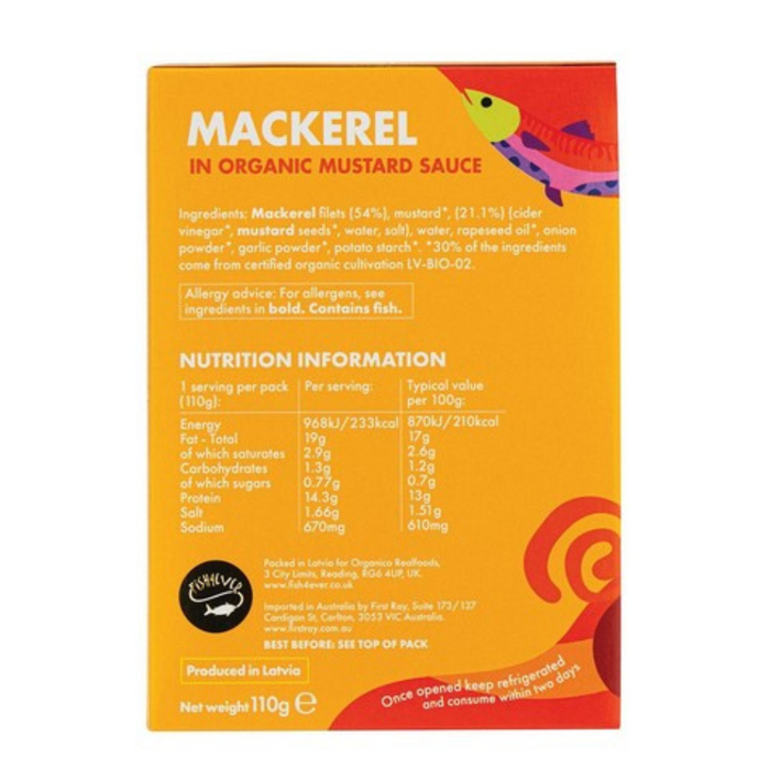Fish 4 Ever Mackerel in Mustard Sauce 110g