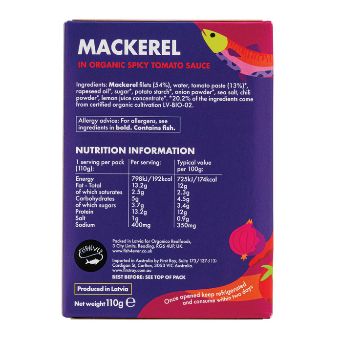 Fish 4 Ever Mackerel in Spicy Tomato Sauce 110g