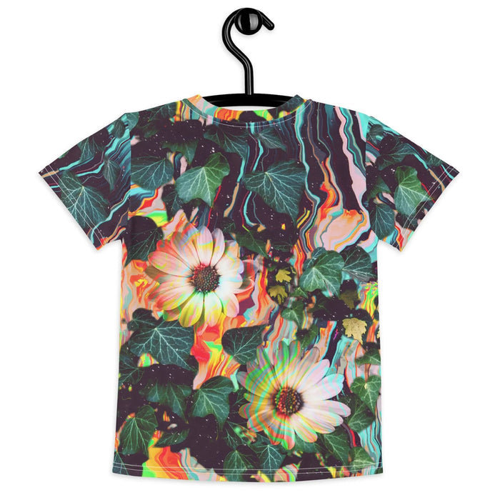 Floral Glitch Kid's T-Shirt in Digital Botanical Static. CPSIA Compliant, OEKO-TEX® 100, REACH Compliant.