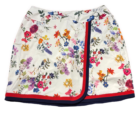 Foray Golf Women's White Floral Wrap Golf Skort Size L