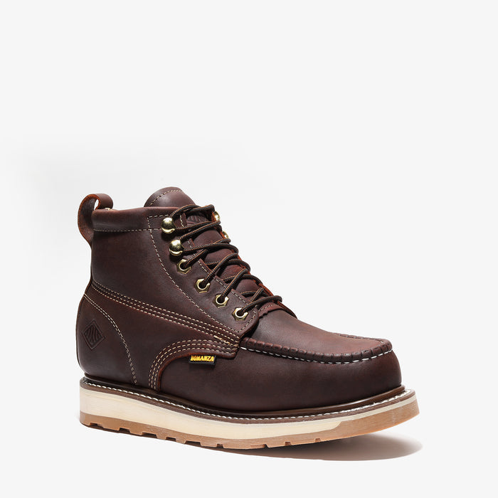 Frontier Dual 6" Men's Moc Toe Work Boot - Burgandy