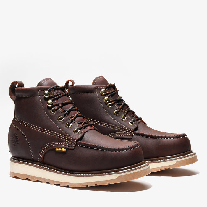 Frontier Dual 6" Men's Moc Toe Work Boot - Burgandy