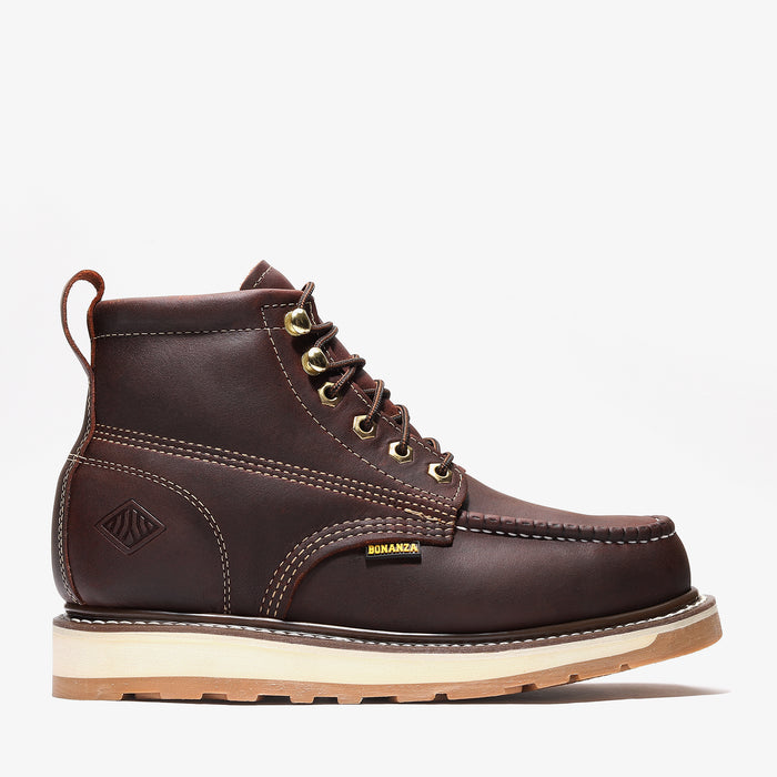 Frontier Dual 6" Men's Moc Toe Work Boot - Burgandy
