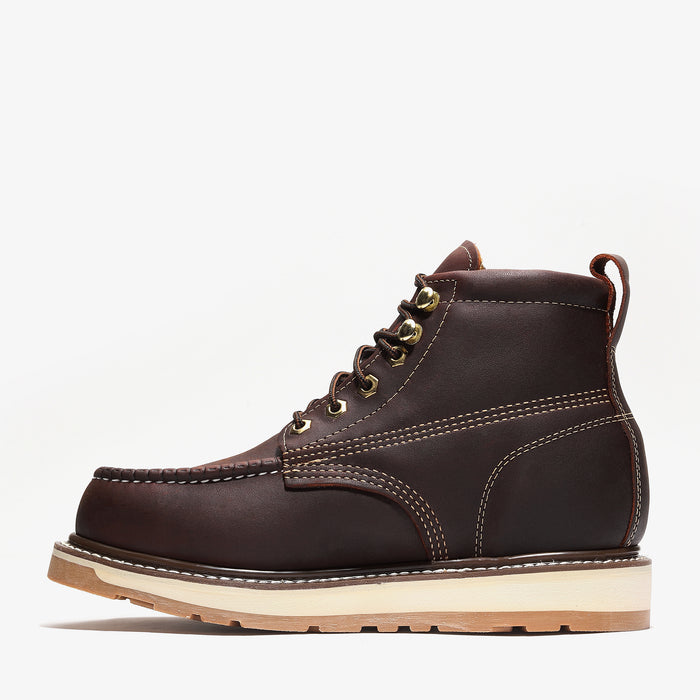 Frontier Dual 6" Men's Moc Toe Work Boot - Burgandy