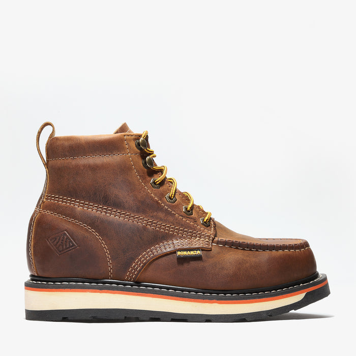 Frontier Dual 6" Men's Moc Toe Work Boot - Crazy Brown