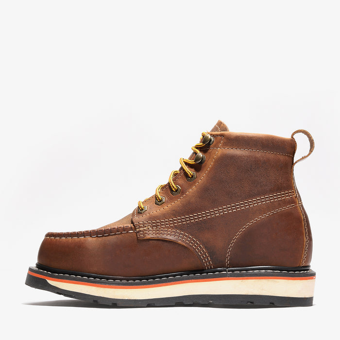 Frontier Dual 6" Men's Moc Toe Work Boot - Crazy Brown