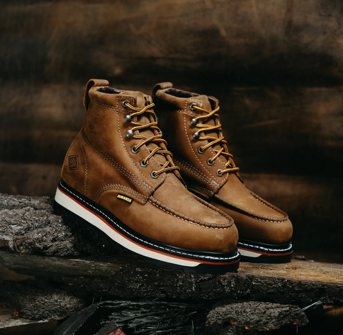 Frontier Dual 6" Men's Moc Toe Work Boot - Crazy Brown