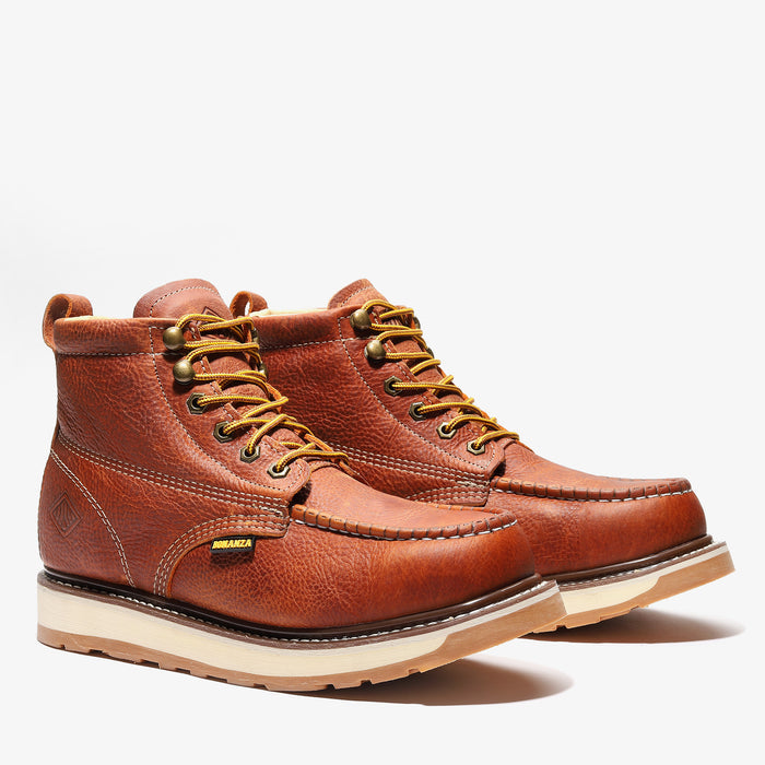 Frontier Dual 6" Men's Moc Toe Work Boot - Light Brown