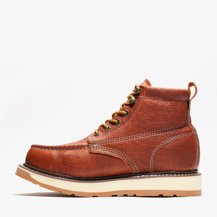 Frontier Dual 6" Men's Moc Toe Work Boot - Light Brown