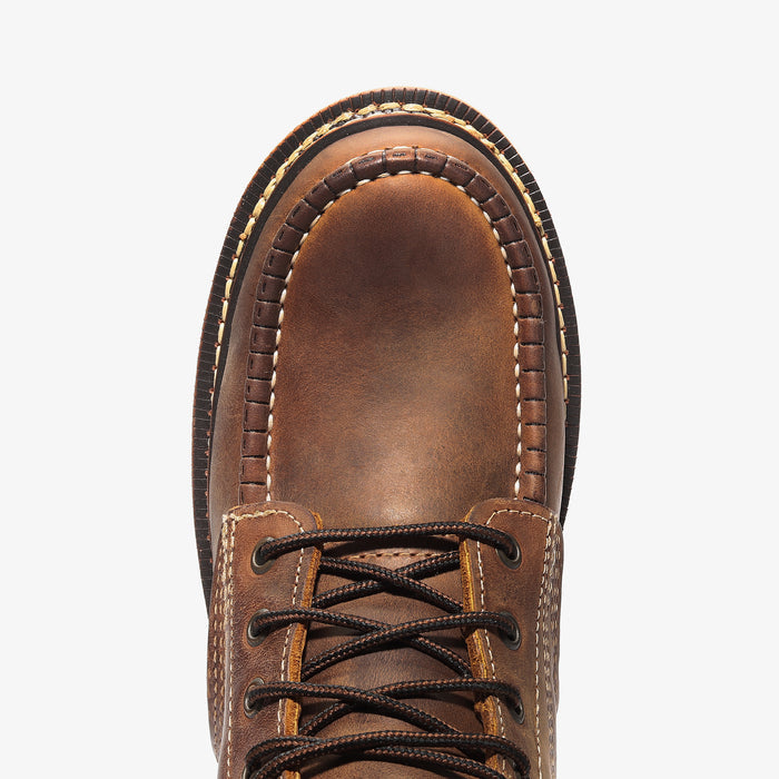 Frontier Plus 6" Men's Moc Toe Unlined Work Boot - Crazy Brown