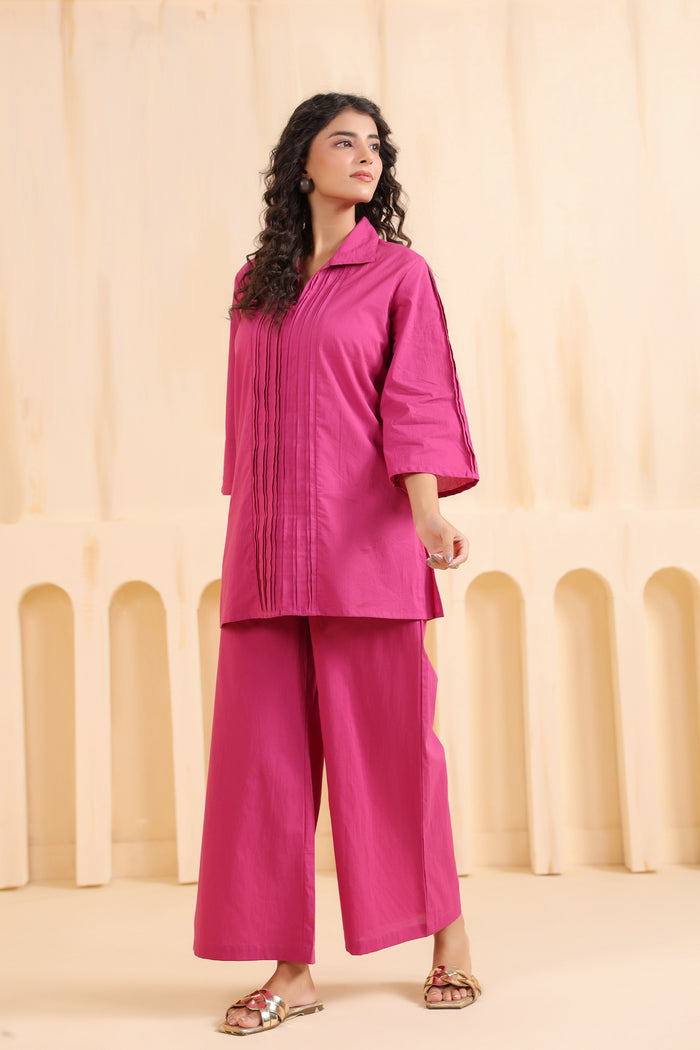 Fuchsia Aura Cotton Co-ord Set