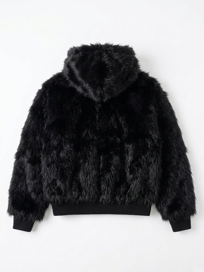 Fuzzy Fur Hooded Jacket by CRUX