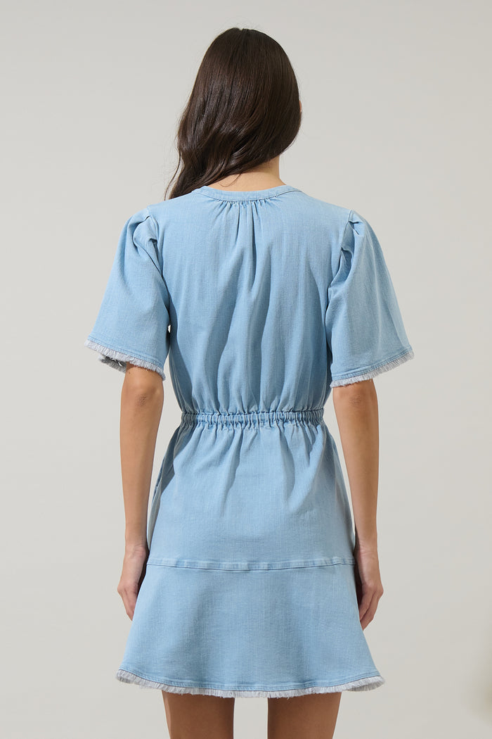 Gabriella Denim Fray Mini Dress