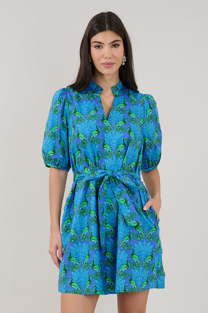 Genia Shift Mini Dress Peacock
