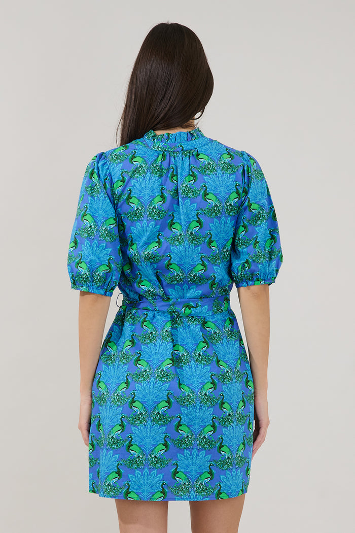 Genia Shift Mini Dress Peacock