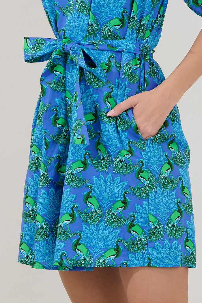 Genia Shift Mini Dress Peacock