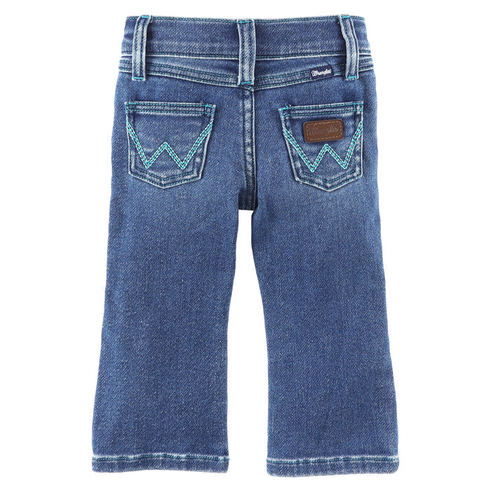 Girl's Wrangler Stitched Pocket Bootcut Jean- Melanie
