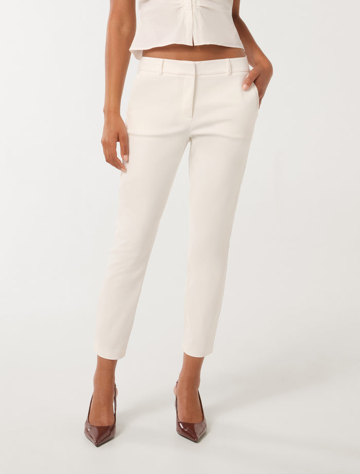 Grace 7/8th Slim Pants Porcelain Forever New