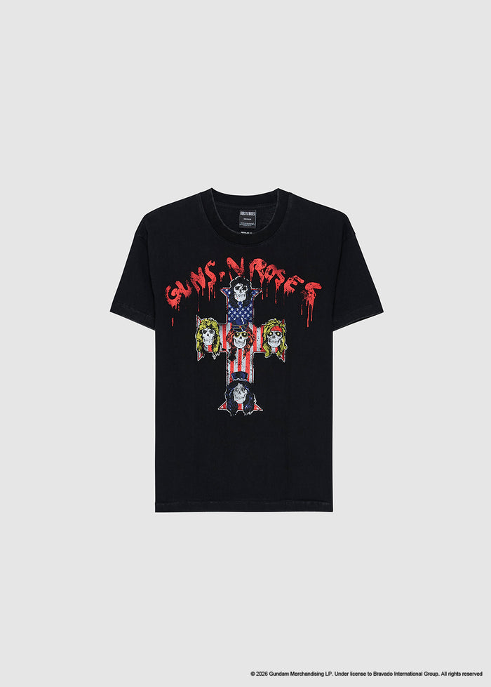 GUNS N' ROSES CROSS & SKULL GRAPHIC BAND TEE