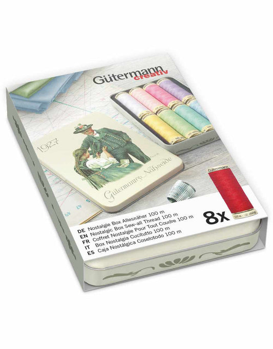 Gutermann Thread Storage Tin  ‘1927’ Nostalgic Edition, Sew-All Pastel Shades