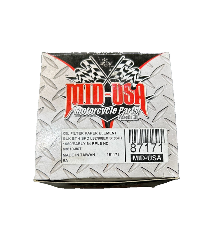 Harley Davidson Mid-USA Black Oil Filter 80-84 Harley Sportster XL 63810-80T