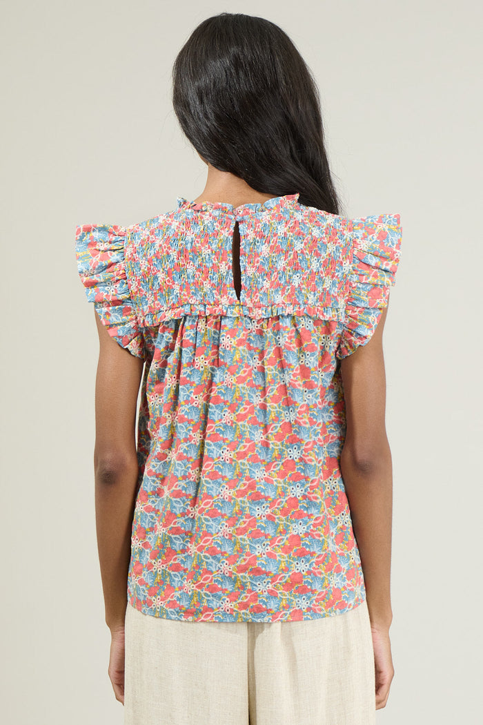 Harlow Floral Smocked Ruffle Top