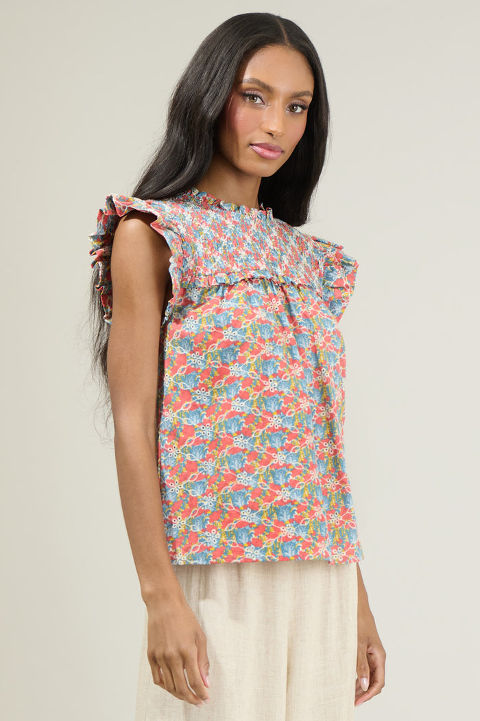 Harlow Floral Smocked Ruffle Top