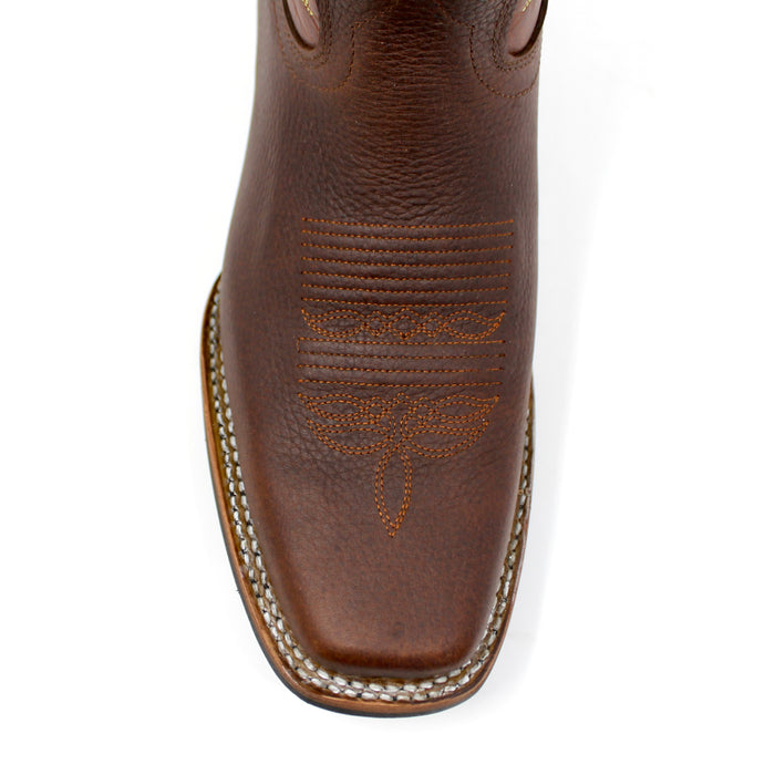 "Hector" Artillero Traditional Rodeo Toe Cowboy Boot- Brown