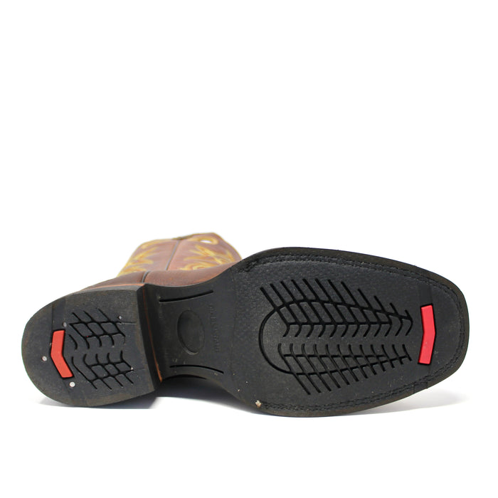 "Hector" Artillero Traditional Rodeo Toe Cowboy Boot- Brown
