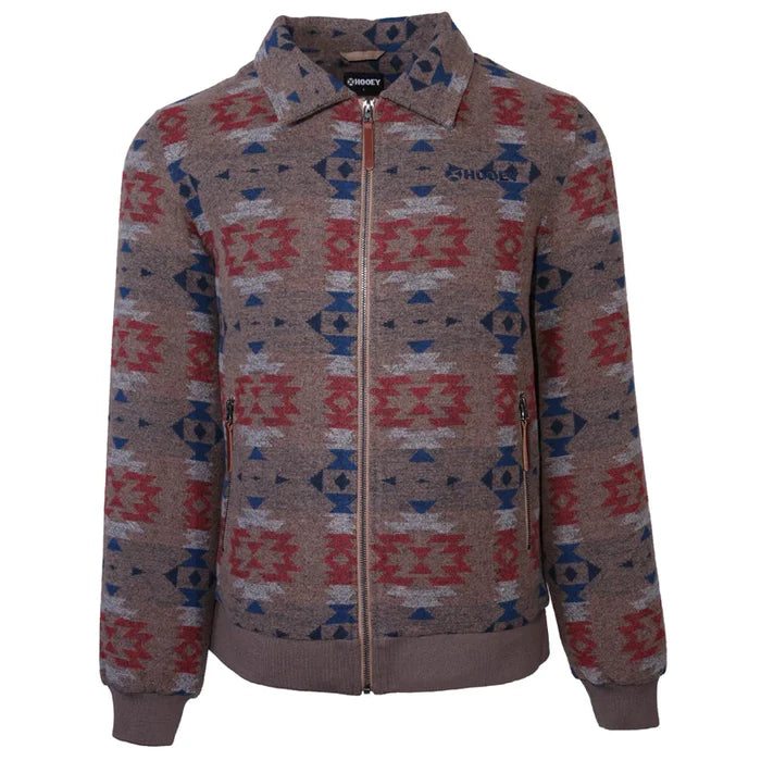 Hooey Bomber Jacket Tan/Red w/ Aztec
