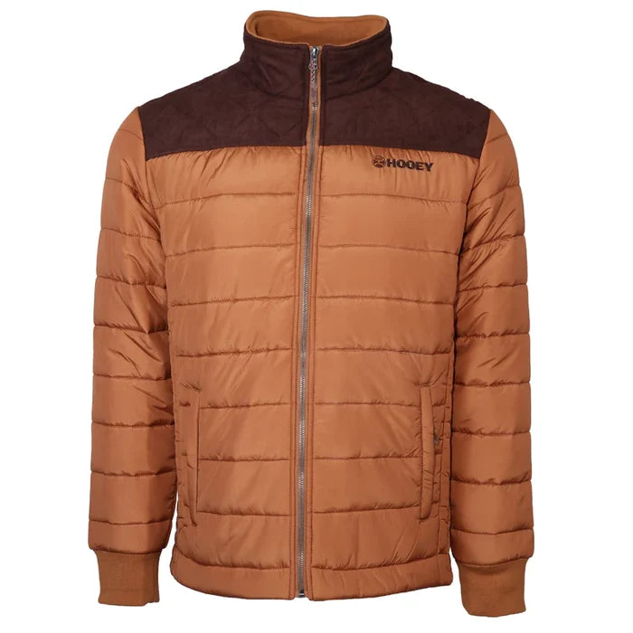 Hooey Puffer Jacket Tan with Brown
