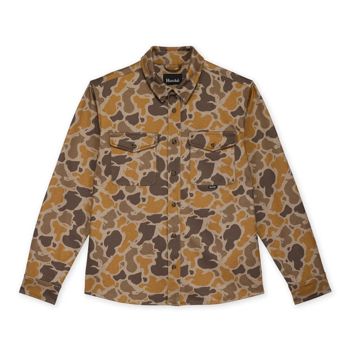 HOOKE DUCK CAMO FLANNEL SHIRT LONG SLEEVE BUTTON DOWN MENS SHIRT