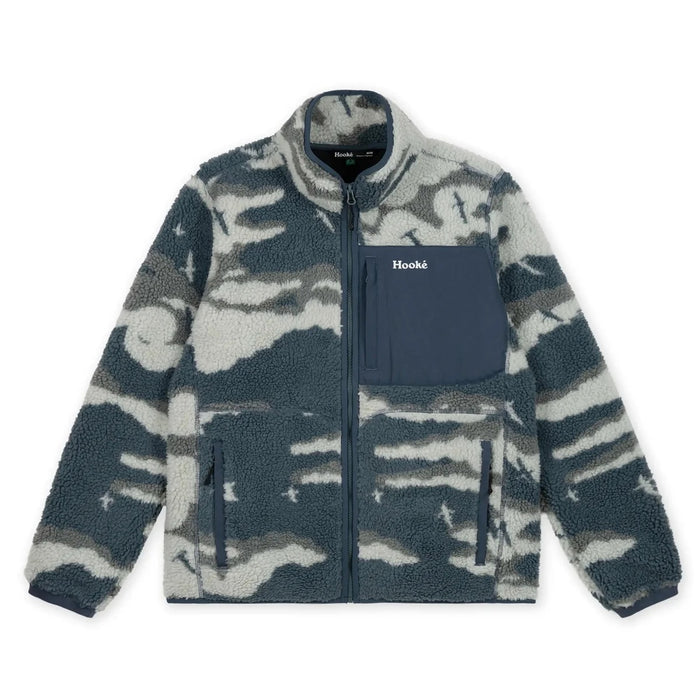 HOOKE RABASKA PILE FLEECE JACKET STEEL BLUE WOMENS FLEECE