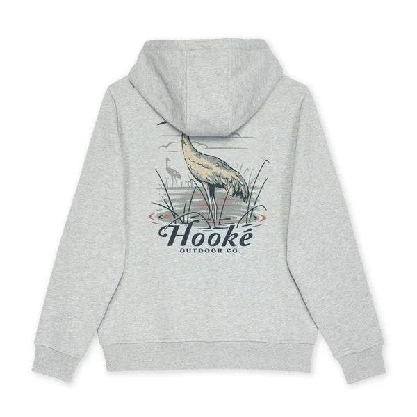 HOOKE SANDHILL CRANE HEATHER GREY WOMENS HOODIE