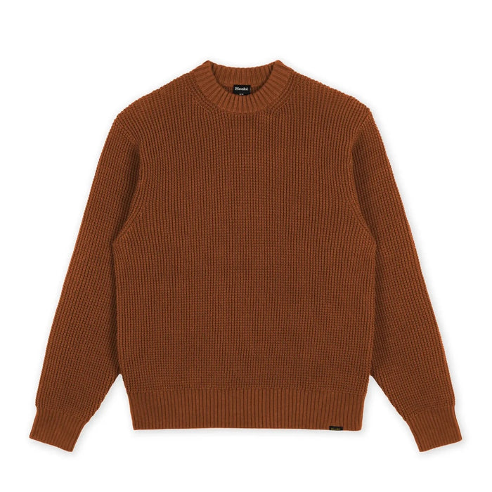 HOOKE WAFFLE KNIT SWEATER PECAN MENS SWEATER
