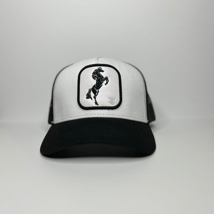 Horse Patch Trucker Hat - White & Black