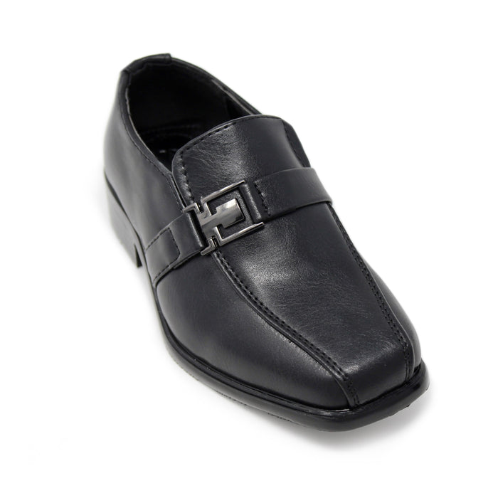 Infant Slip-on Dress Loafers w/ Side Buckle- Black