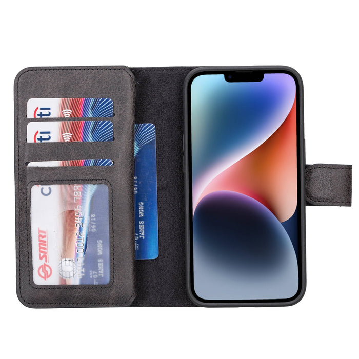 iPhone 14 Leather Dual Wallet Case by Hardiston - premium iPhone 14 Cases
