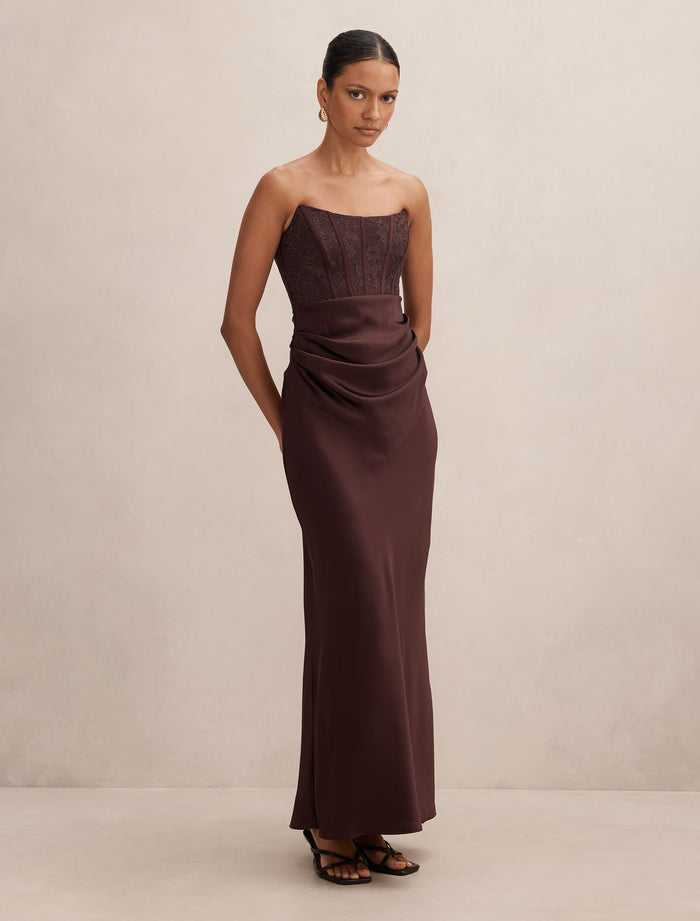 Ivy Petite Lace Corset Maxi Dress Forever New