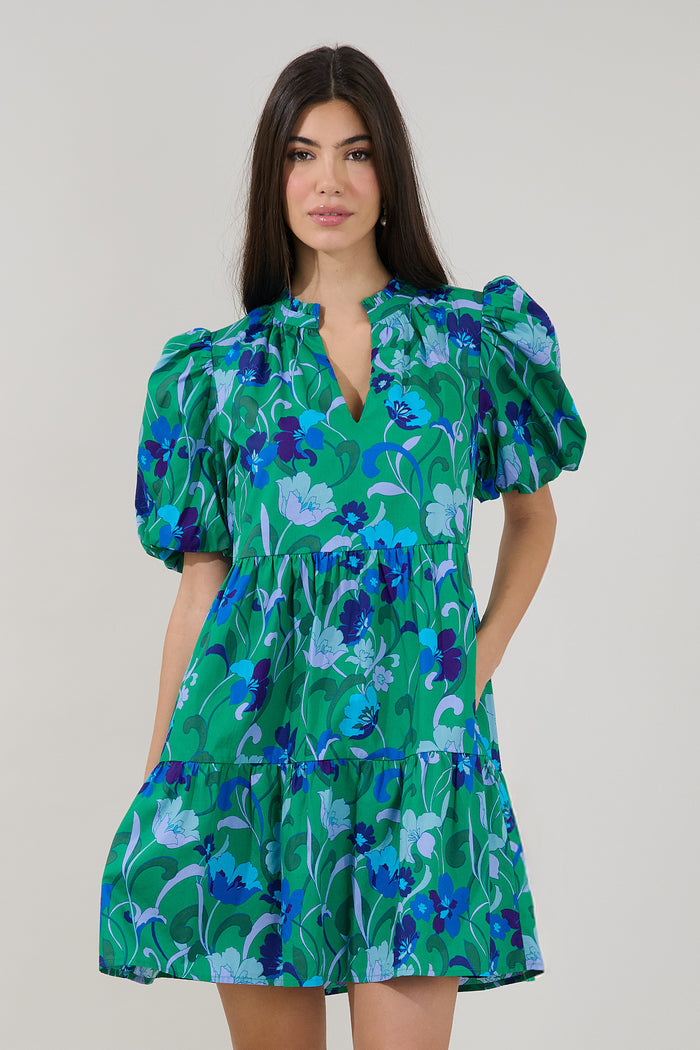 Jacey Babydoll Mini Dress Lomeli Floral